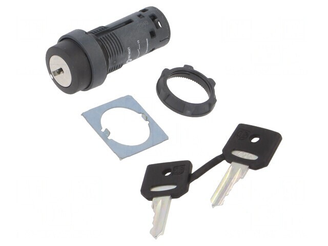 Comutator Rotativ cu Cheie 22mm 2 NO Negru XB7NG21
