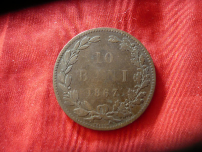 Moneda 10 Bani 1867 Heaton , cal. medie , cupru foto