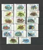 BERMUDA 1978-79 FAUNA PASARI PESTI FLUTURI, Nestampilat