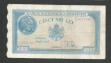 ROMANIA 5.000 5000 LEI 15 DECEMBRIE 1944 [7] P- 55 , filigran orizontal