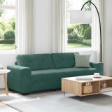 Cumpara ieftin Canapea de 3 persoane, verde &icirc;nchis, 180 cm, catifea