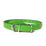 Zgarda Ropet din piele cu strasuri, pentru caini, 40cm/15mm, Verde