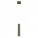 Lampă Suspendată Karbon Verde Măsliniu Din Aluminiu, Cu 1 Bec Tub Minimalist De Interior.