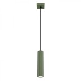 Lampă Suspendată Karbon Verde Măsliniu Din Aluminiu, Cu 1 Bec Tub Minimalist De Interior.