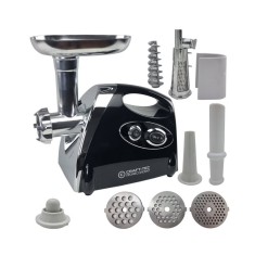 Masina electrica de tocat carne Craft Tec, 3800 W, accesorii rosii, carnati, Negru