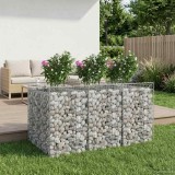 vidaXL Pat ridicat din gabion 2 pcs Argintiu 3422225