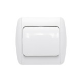 Intrerupator simplu alb Makel 10A, &icirc;ncastrat, ceramic, 250V