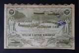 Actiune Societatea de navigatiune pe Dunare , titlu de 5 actiuni din 1921