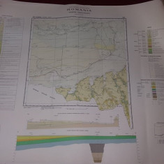 Plansa/harta geologica a republicii socialiste romania,CALARASI 1966,T.GRATUIT