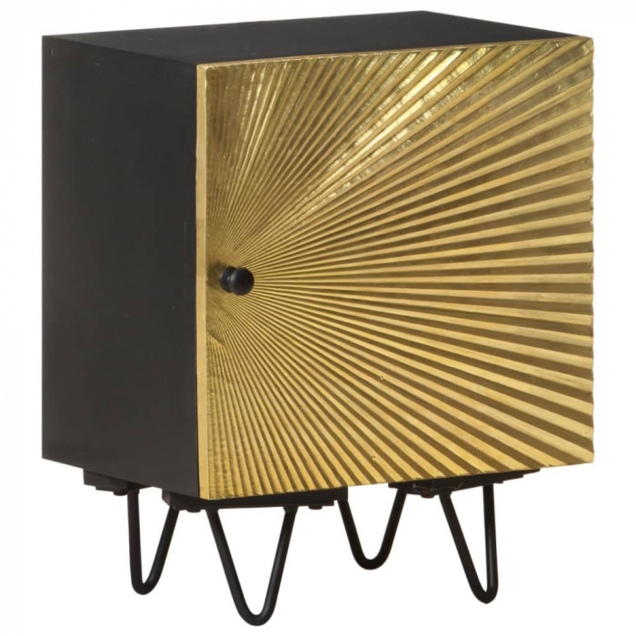Gossi noptiera cu front alama, 40x30x50 cm, lemn masiv de mango