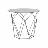 Cumpara ieftin Masa laterală DKD Home Decor Negru Metal Geam Auriu* (70 x 70 x 60 cm)
