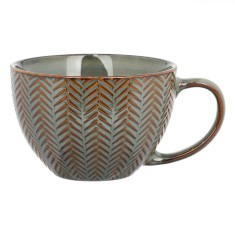 Ceasca Ceramica, Model Rozmarin, Culoare Verde Maslinie, Capacitate 380ml