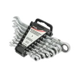 Set 8 chei combinate cu clichet articulate din CrV 8-22 mm Breckner Germany