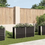VidaXL Strat &icirc;nălțat de grădină antracit 160x40x77 cm oțel galvanizat
