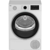 Uscator de rufe Beko B5T60236W, Pompa de caldura, 10 kg, 15 programe, Clasa E, SteamCure, RecycledDry, Motor ProSmart Inverter, Alb