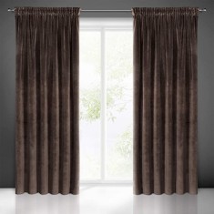 Set doua draperii catifea, maro wenge foto