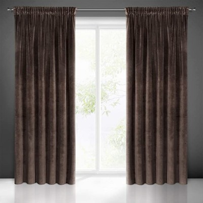Set doua draperii catifea, maro wenge foto