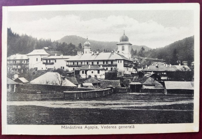 Manastirea Agapia - Vederea generala - printata, necirculata, Fotograf L. Herscovici Tg. Neamt
