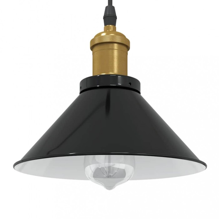 vidaXL Lampă suspendată reglabilă pe &icirc;nălțime E27 negru lucios metal 4103443