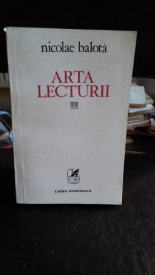 ARTA LECTURII - NICOLAE BALOTA foto