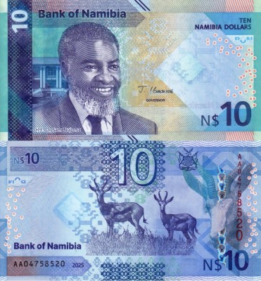 NAMIBIA 10 dollars 2025 UNC!!! foto