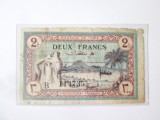Rara! Tunisia Protectorat Francez 2 Francs 1943,bancnota din imagini(uzata) la cel mai mic pret