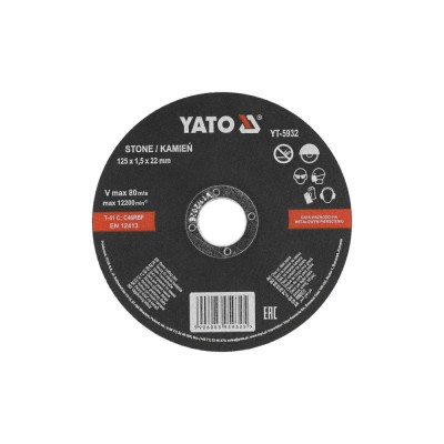 Disc pt. tăiat piatră 125x1.5x22mm Yato YT-5932 foto