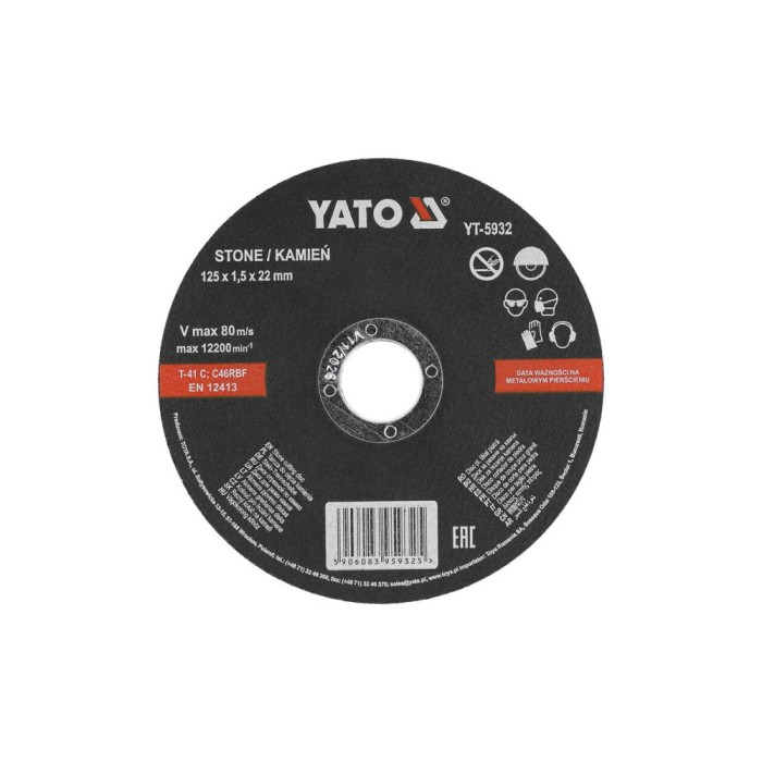 Disc pt. tăiat piatră 125x1.5x22mm Yato YT-5932