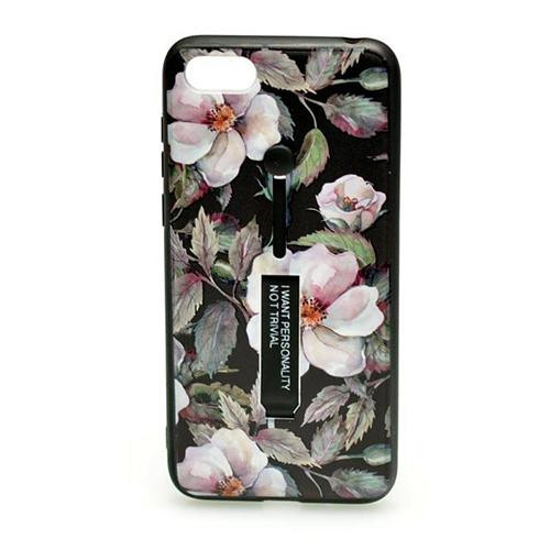 Husa Telefon Silicon + Plastic Apple iPhone XS Max 6.5 3D+Oil Injection Black Flower