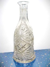 6112-Carafa veche de vin sticla gen cristal fara dop.