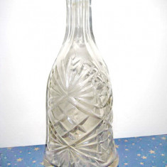 6112-Carafa veche de vin sticla gen cristal fara dop.