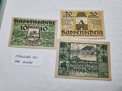 austria notgeld hanburg an der donau 3v. foto