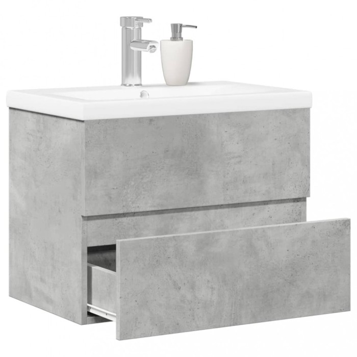vidaXL Set mobilier de baie, 2 piese, gri beton, lemn compozit 3324908