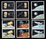 A11 TX10 3 - 1983 - 25 de ani de cosmonautica - perechi de doua timbre, Spatiu, Nestampilat