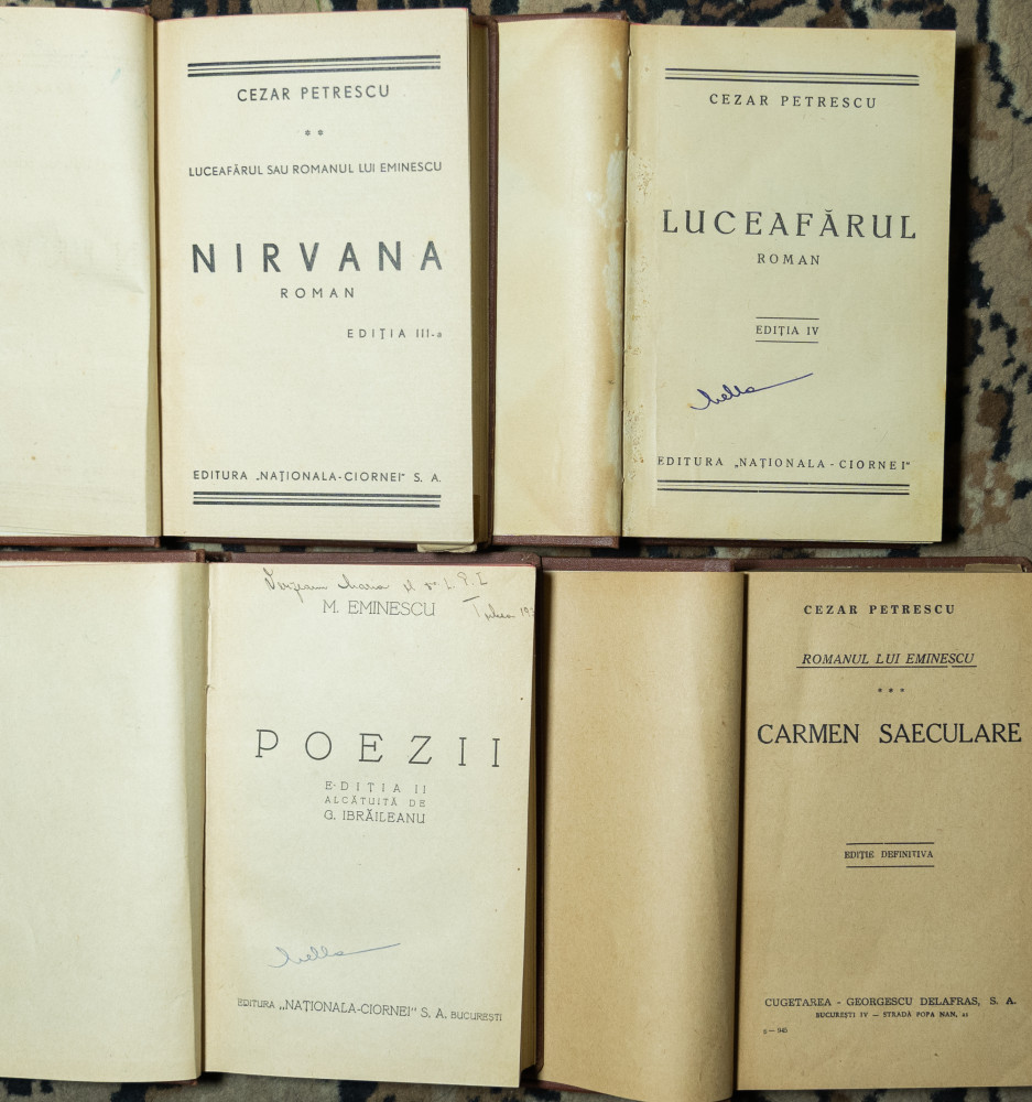 Carti vechi de colectie - Cezar Petrescu / Eminescu (4 vol) | Okazii.ro