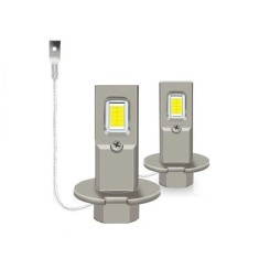Set 2 becuri auto, H3, putere 120W, lumina alb-rece, flux luminos 15.000 lumeni, rezistenta la apa, consum redus de energie, plug and play, alb