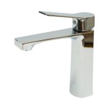 Baterie Inalta Lavoar Baie, Patrata, Crom Lucios, Otel Inoxidabil, Monocomanda, OEM