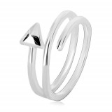 Inel din argint 925 - săgeată &icirc;ngustă ondulată &icirc;n spirală, suprafață lucioasă - Marime inel: 62