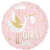 Balon folie Special Delivery It&#039;s a Girl rotund 45 cm
