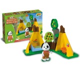 Set constructie cuburi Unico Maximilian Families In camping 29 piese