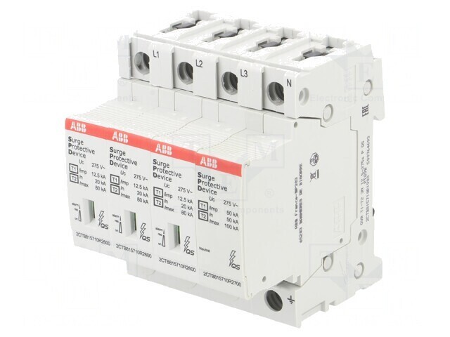 Limitator de Supratensiuni Tip 1 2 Poli 80kA OVR T1-T2 3N 12.5-275S P QS