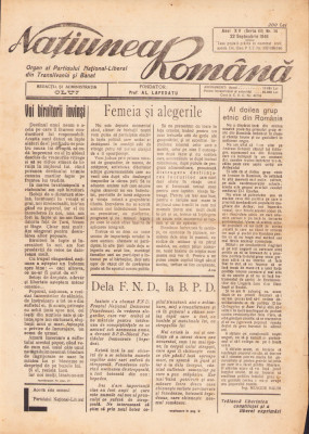 HST Z130 Ziar Națiunea rom&amp;acirc;nă 14/1946 Cluj fondat Alexandru Lapedatu foto