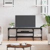 VidaXL Comodă TV, negru, 121x35x45 cm, lemn prelucrat &amp; fier