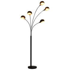 Gossi lampa de podea, negru si auriu, 200 cm, 5 x e14