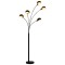 Lampă de podea, negru și auriu, 200 cm, 5 x E14