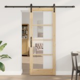 Ușă glisantă vidaXL cu set de accesorii &#039;ORKDAL&#039;78x202 cm, Ușă interioară vidaXL cu sticlă &#039;ORKDAL&#039;78x202x4 cm din lemn masiv de pin