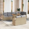 VidaXL Set de canapele pentru grădină 9 pcs Bej Rattan poli