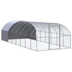 vidaXL Coteț de găini pentru exterior, 3x8x2 m, oțel zincat foto