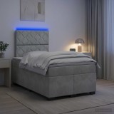 Cumpara ieftin Pat boxspring cu saltea Gri deschis 120 x 200 cm Catifea