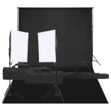 Cumpara ieftin Kit studio foto cu set de lumina si fundal